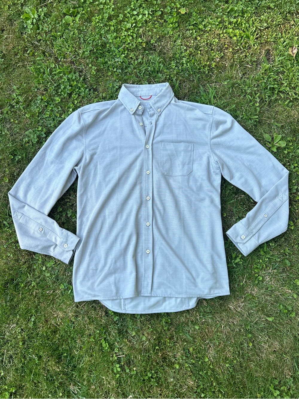 Western Rise Limitless Shirt Mens M Grey Merino Wool Blend Stretch